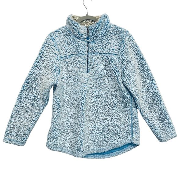 GreenTea Women's Blue Sherpa Fleece Pullover Jacket Size L - Picture 1 of 9